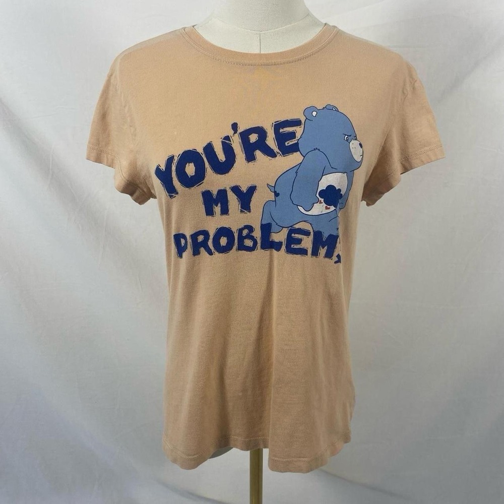Care Bears Grumpy Bear tan shirt "You're my problem" size large y2k cartoon‎